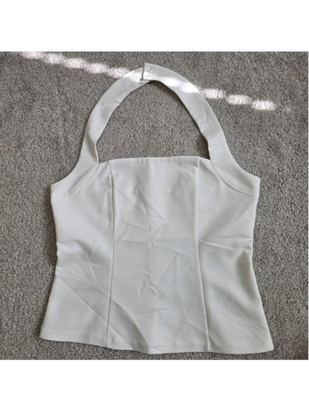 Francesca's White Halter Tank Top Size S NWOT